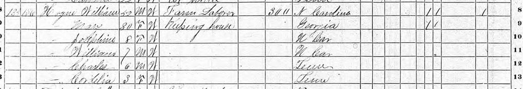 Family Of William M. Hogue listing 1870 census of Blount County, TN.