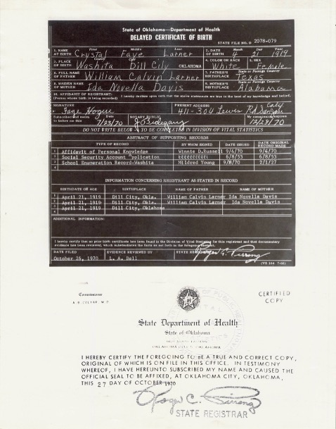 Delayed Cert of Birth Dates