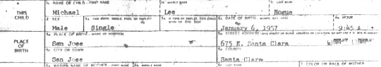 Mike's Birth Certificate 